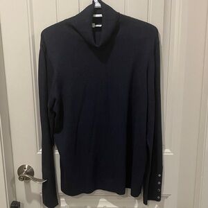 CLEO Sweater Turtleneck Heathered NAVY BLUE XL